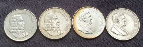 Lot of 4 x R1 coins 1966 and 1967 (80 % Silver)