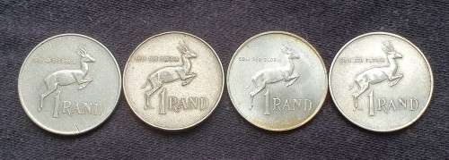 Lot of 4 x R1 coins 1966 and 1967 (80 % Silver)