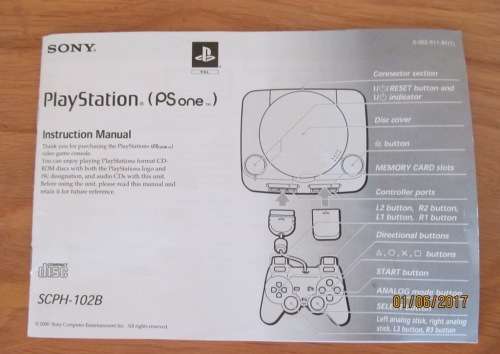 Sony Playstation PS1 Console + 2 Memory cards + 2 Controls + Box + Instructions