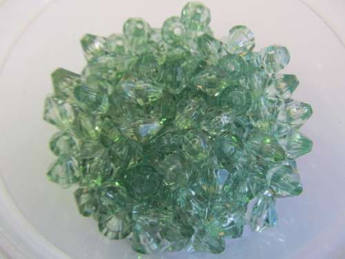 Acrylic Beads, Bicone, Green, 8mm, ±40pc