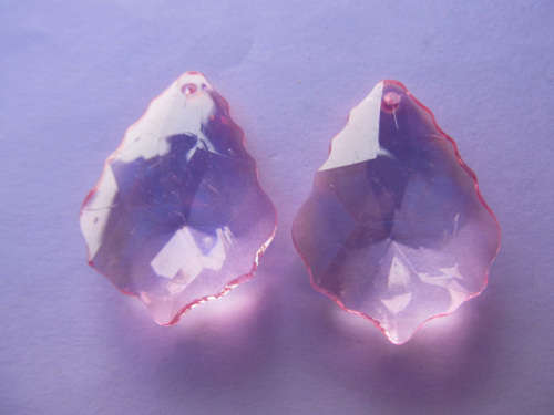 Acrylic Beads, Teardrop, Pink, 49mm x 34mm, 2pc