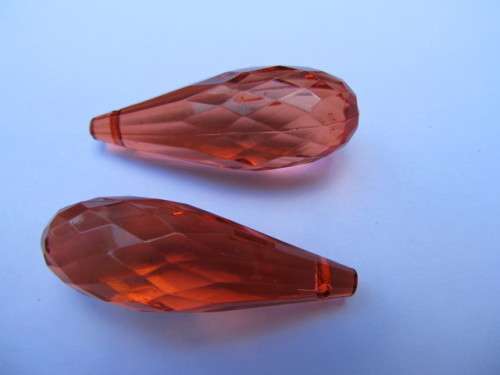 Acryic, Teardorp, Burned Orange, 42mm x 14mm, 2pc