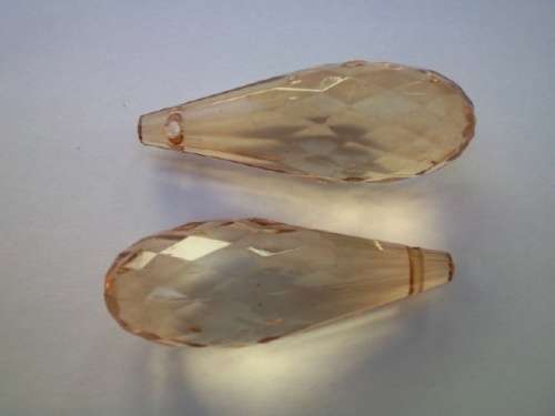 Acrylic Beads, Teardrop, Dark Yellow, 42mm x 15mm, 2pc