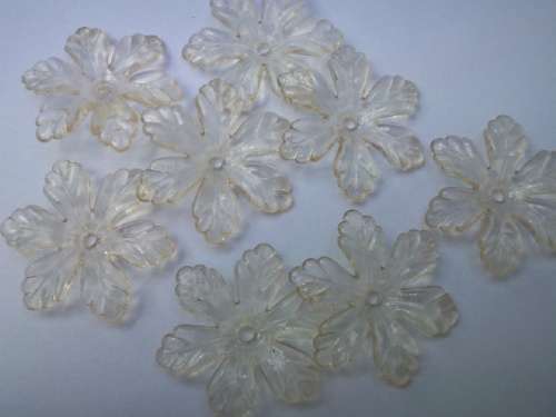 Acrylic Shapes Flower Shape Light Peach 24mm 5pc