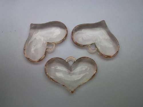 Acrylic Shapes Heart Shape Light Brown 20mm x 29mm 2pc