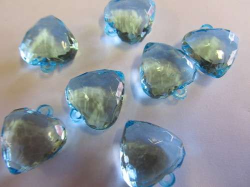 Acrylic Shapes Heart Shape Turquoise 26mm 2pc