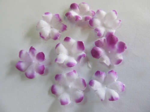 Fabric Embellishments, Flower, Purple and White, 18mm, 4pc