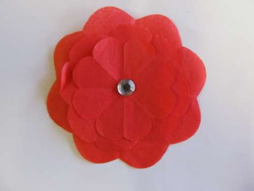 Embellishments Paper With Centre Rhinestone Red 75mm 1pc