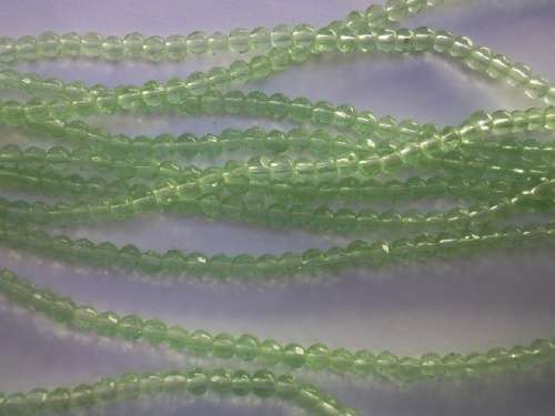 Facetted Glass Beads  Green 4mm ±88pc