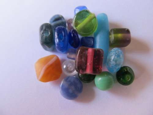 Glass Beads Mixed Sizes, Colours