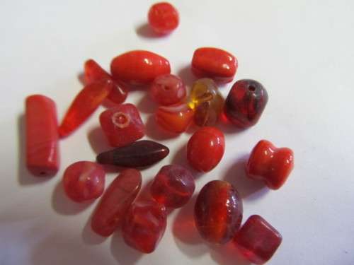 Glass Beads Mixed Sizes Shades of Red
