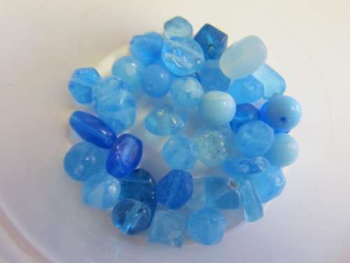Glass Beads Mixed Shapes 6mm - 15mm Shades of Turquoise
