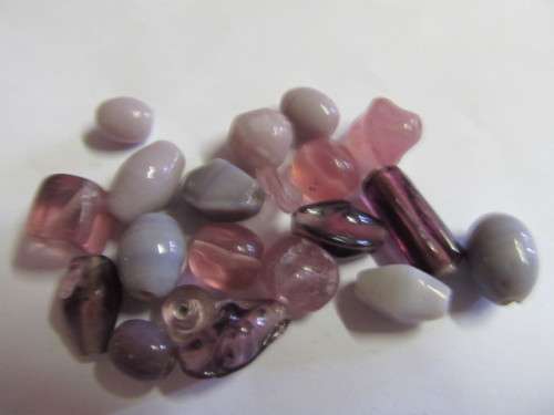 Glass Beads Mixed Shapes 7mm - 14mm Shades of Purple