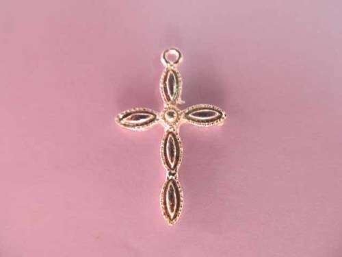 Pendant Metal Silver Plated Cross 29mm x 18mm 1pc