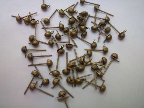 Findings Earrings Stud With Loop Bronze ±30pc