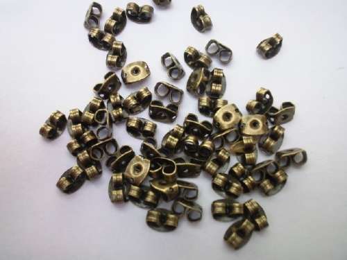 Findings, Earrings, Butterfly Back, Bronze, 10 Pairs, 20pc