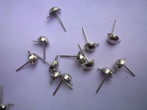 Findings Earrings Stud With Loop Nickel ±30pc