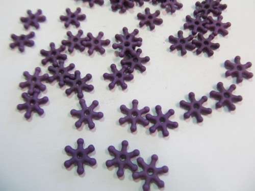 Findings Spacers Coloured Daisy Purple Acrylic 10mm ±20pc