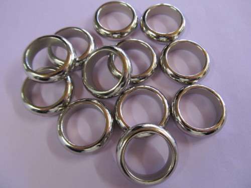 Findings Spacers Ring Rhodium Plated  Acrylic Nickel 24mm x 6mm 6pc