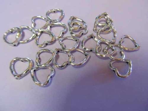 Findings, Connector, Nickel, Heart Shape, 13mm, 6pc