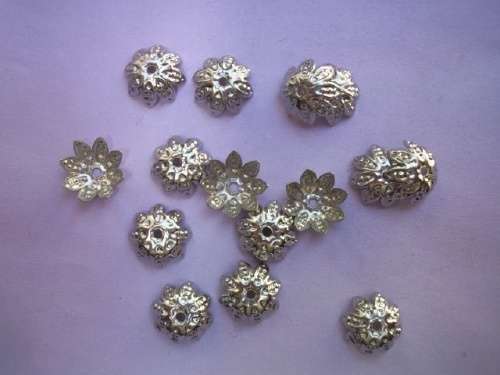 Beadcaps, Metal, Nickel, 10mm, ±30pc