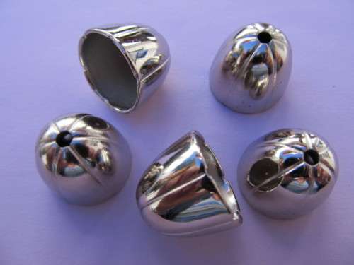 Beadcaps, Acrylic, Rhodium Plated, Nickel, 19mm x 16mm, 8pc