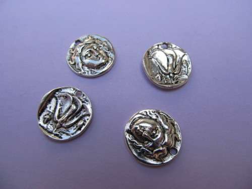 Charms, Nickel, 17mm, 4pc