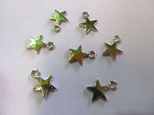 Charms, Star, Metal, Nickel, 13mm, 5pc