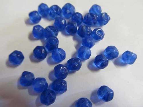 Glass Beads, Indian Beads, Faux Facetted, Dark Blue, 7mm, ±14pc