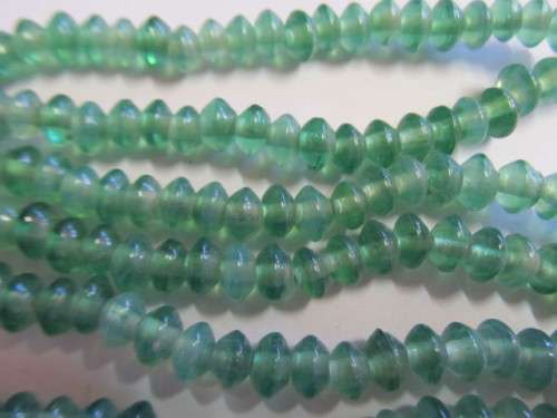 Glass Beads Indian Rondelle Green ±5mm 20pc