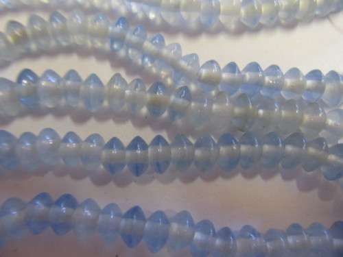 Glass Beads, Indian Beads, Rondelle, Blue, ±5mm, ±20pc