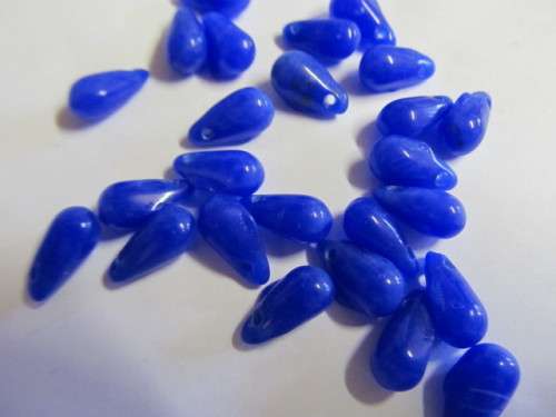 Glass Beads Indian Beads Teardrop Royal Blue 12mm