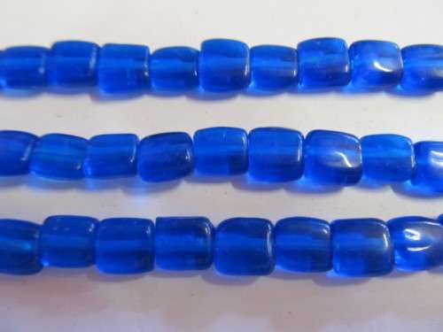 Glass Beads, Indian Beads, Cubes, Dark Turquoise, 10mm, ±20pc