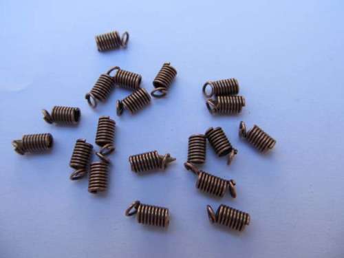 Findings End Pieces Spiral Leather Crimps Copper 7mm x 4mm ±50pc