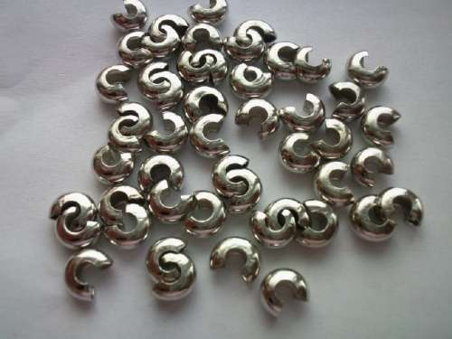 Findings, Crimp Cover, Nickel, Large, ±50pc