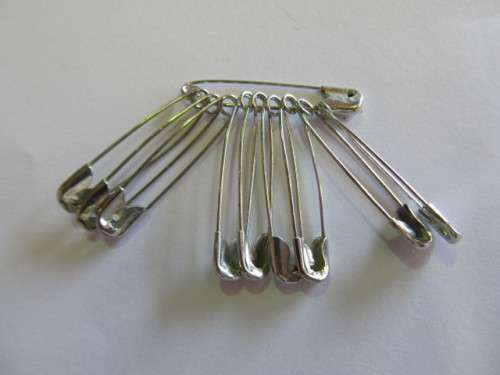 Safety Pins, Nickel, 30mm, 10pc