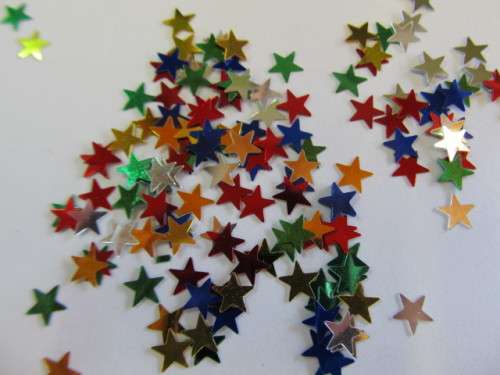 Sequins, Shapes, Star, Mixed Colours, 7mm, ±30pc
