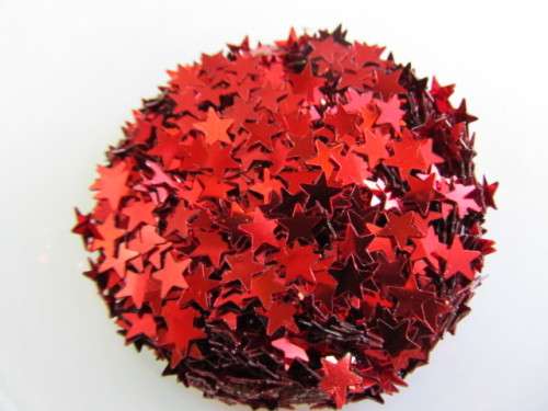 Sequins, Shapes, Star, Red, 6mm, ±200pc