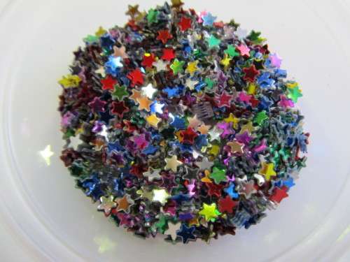 Sequins, Shapes, Star, Mixed Colours, 4mm, ±300pc