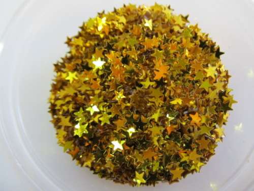 Sequins, Shapes, Star, Gold, 4mm, ±300pc
