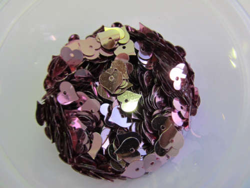 Sequins, Shapes, Heart, Purple, 8mm, ±70pc