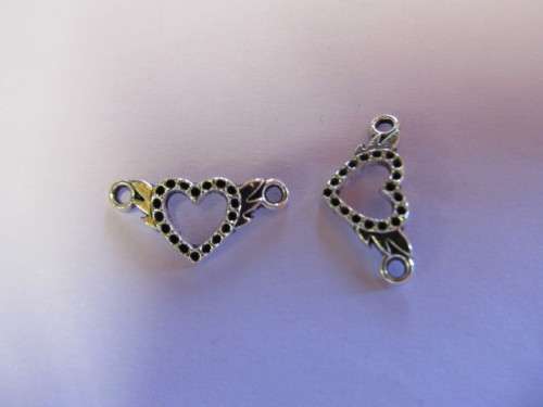 Bracelet Slider Heart Nickel 21mm 1pc