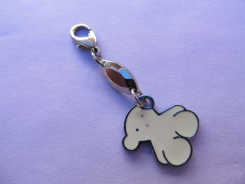 Handbag Charm Keyring Cellphone Charm Teddy Design Off White 55mm