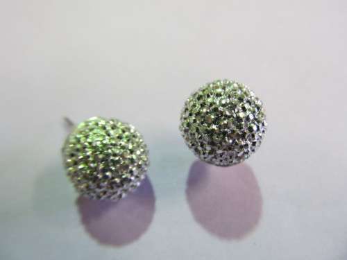 Earrings Stud Round Silver 12mm