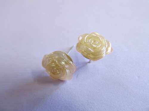 Earrings Stud Rose Design Nude 10mm