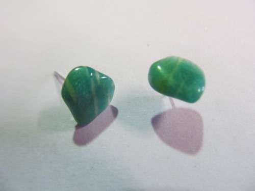 Earrings Stud Semi-Precious Green 10mm