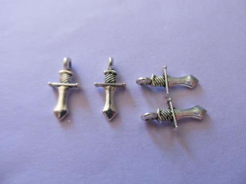 Charms Sword Of The Spirit Nickel 16mm 4pc