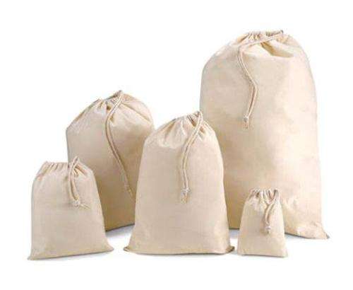 Utility Bag Draw String Close Hardwearing Durable Fabric Natural Colour 470mm x 250mm