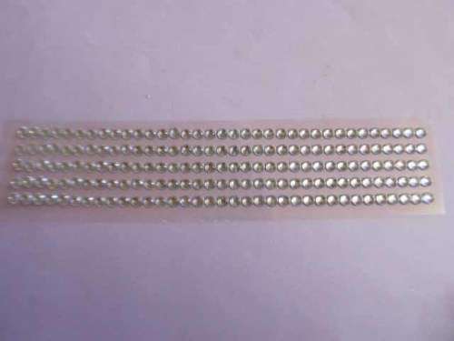 Rhinestones, Self-adhesive, Silver, 4mm,  ±175pc