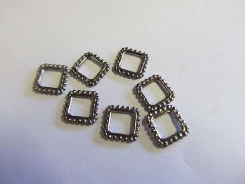 Findings, Connector, Square, Metal, Nickel Antiqued, 11mm